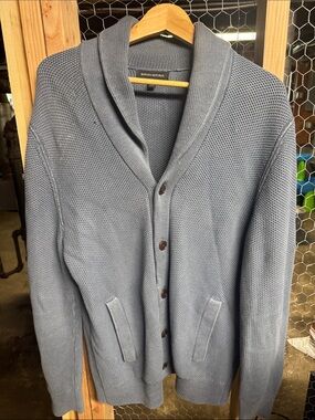 Banana Republic Men's Shawl Collar Cardigan - Blue Gray